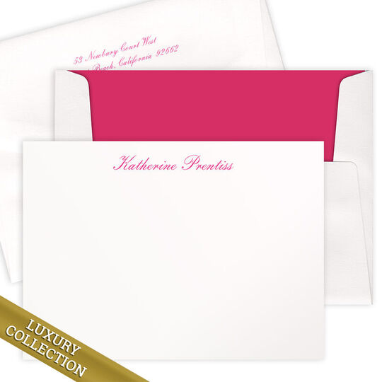Luxury Katherine Flat Note Card Collection - Raised Ink